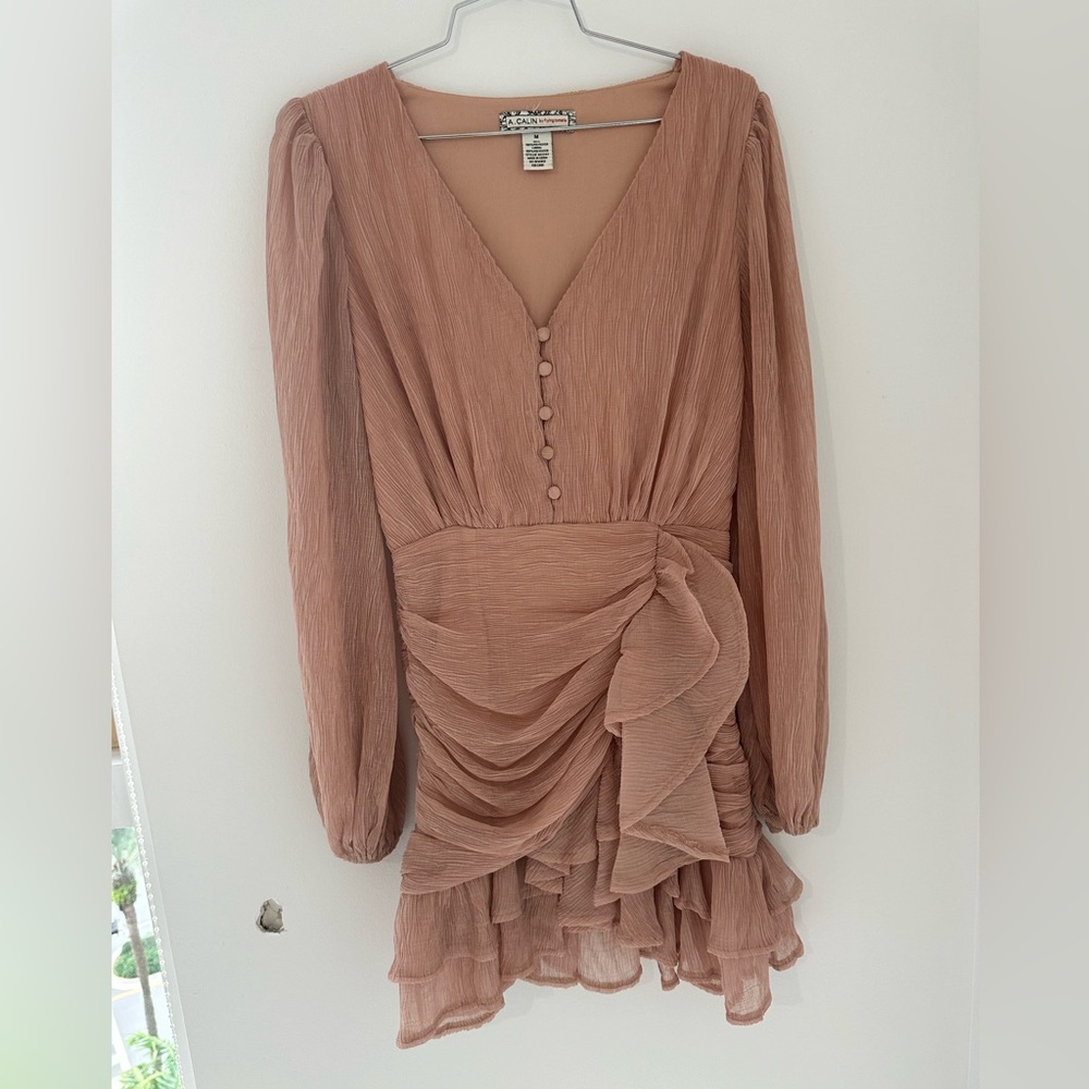 Pink Ruffle Mini Dress Size M - Picture 2 of 6